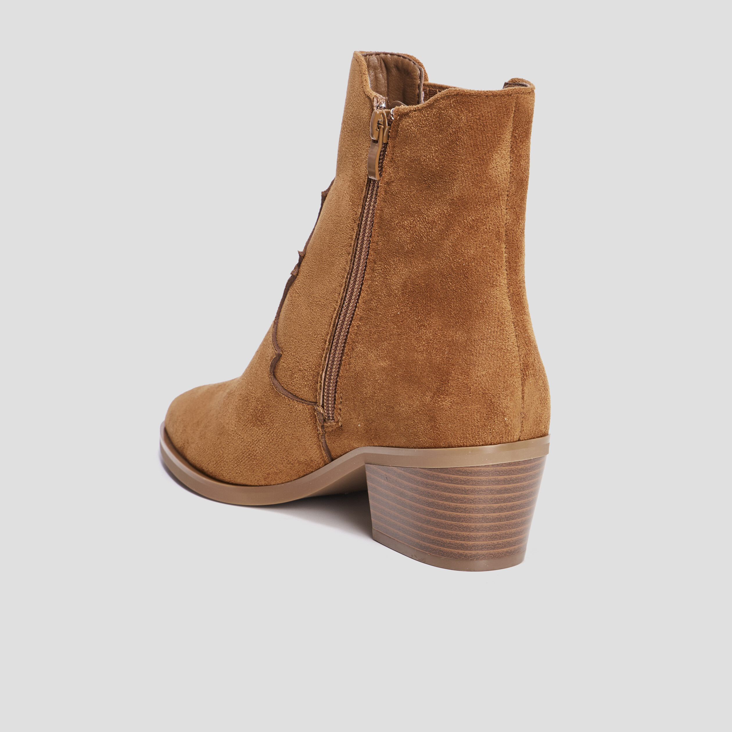Bottines suédines à talons marron femme | La Halle