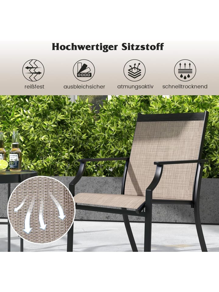 COSTWAY 2er Set Gartenstühle in Braun günstig kaufen onesize