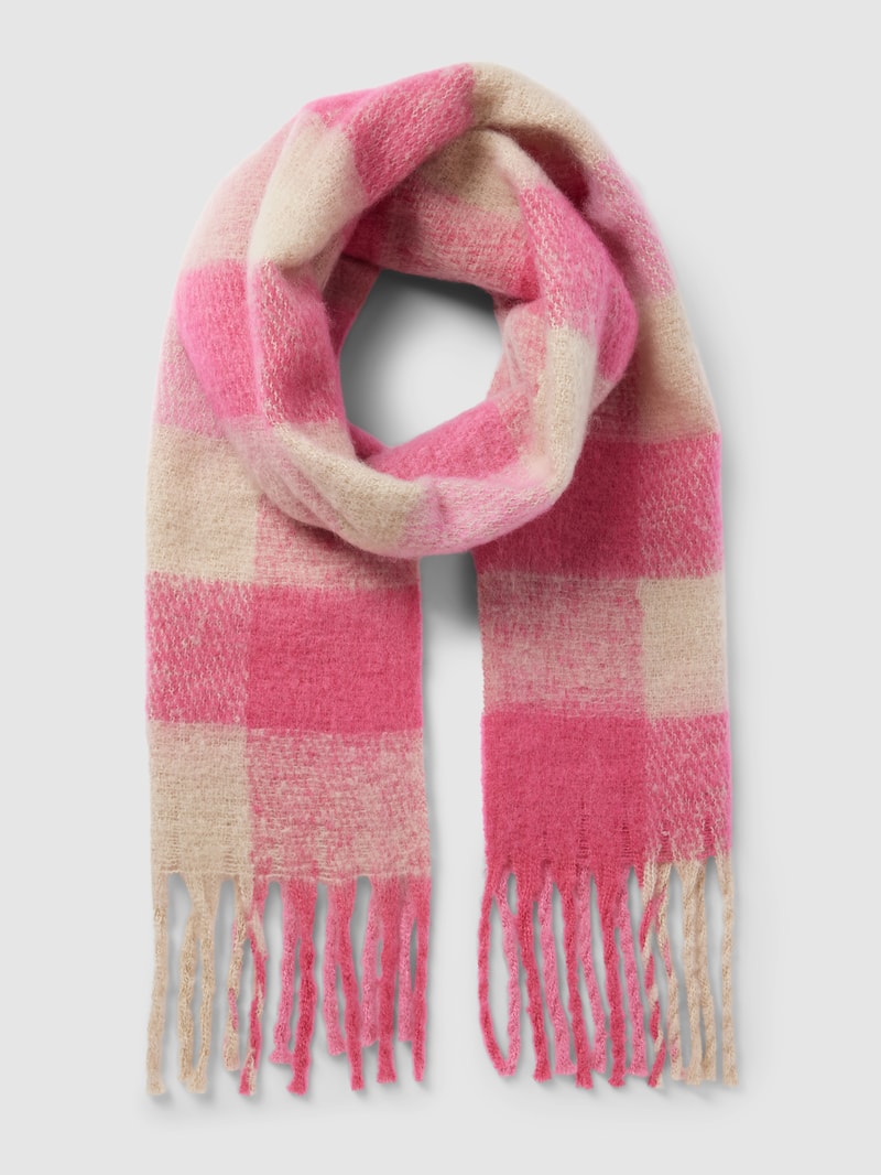 Schal mit Karomuster in pink