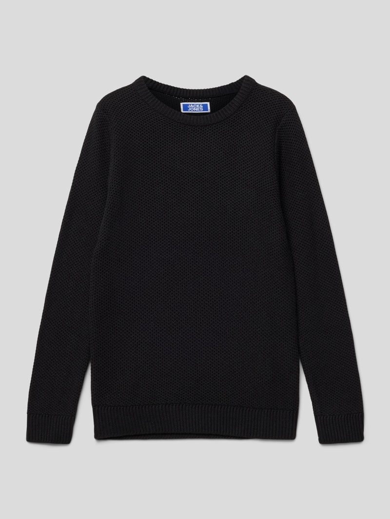 Strickpullover mit Strukturmuster Modell 'JORBRODY' in schwarz
