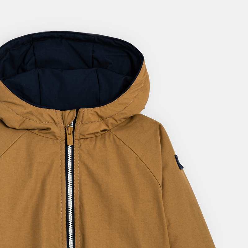 Blouson doublé à capuche marron garçon