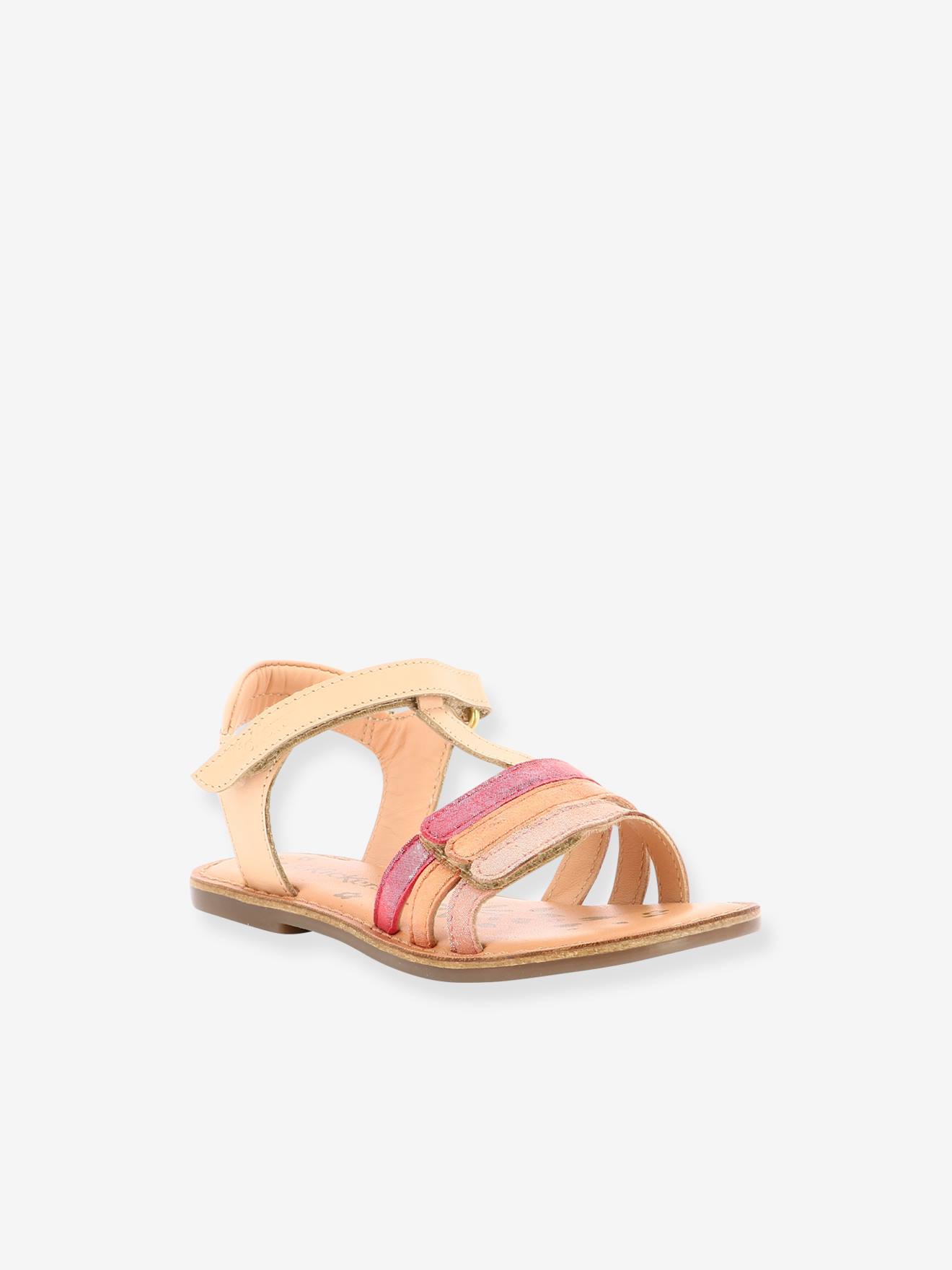 Sandales cuir fille Diamanto Diva KICKERS® rose corail metallise