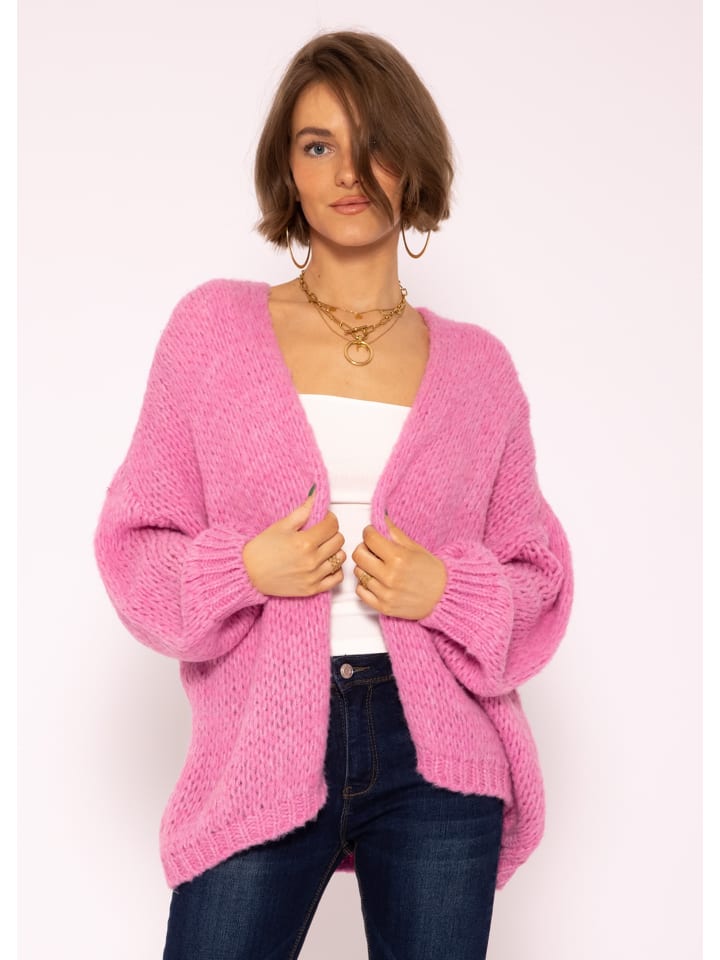 SASSYCLASSY Oversize Strick-Cardigan in Pink günstig kaufen