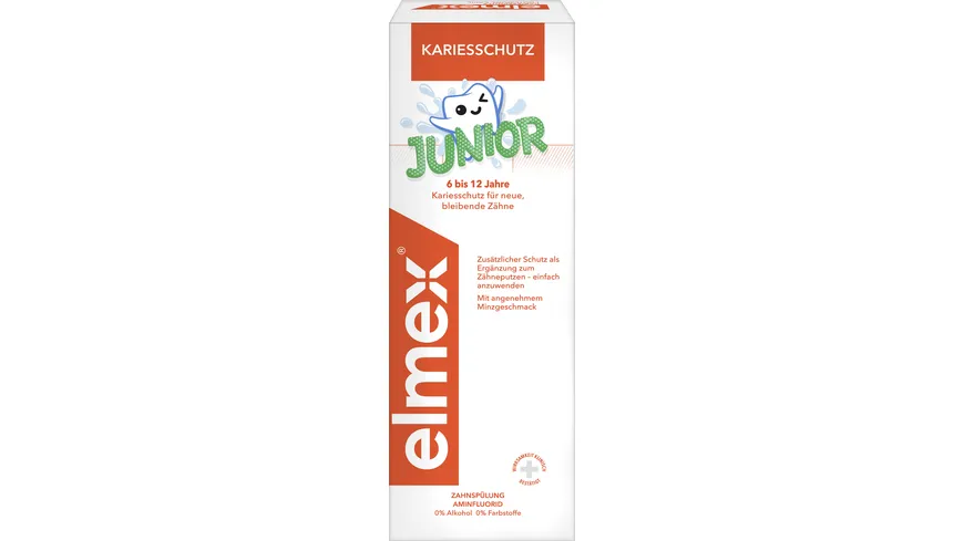 elmex Mundspülung Kariesschutz Junior 6-12 Jahre – schützt die neuen, bleibenden Zähne effektiv vor Karies 400 ml