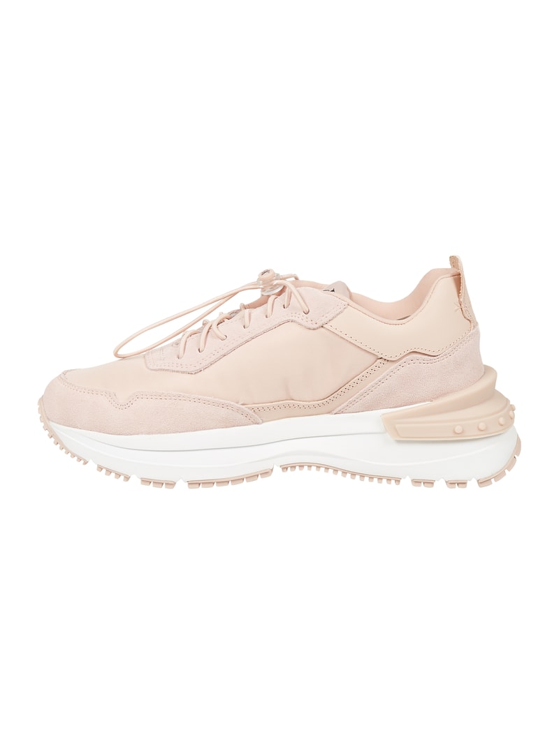 Sneaker aus Veloursleder und Textil in rosa