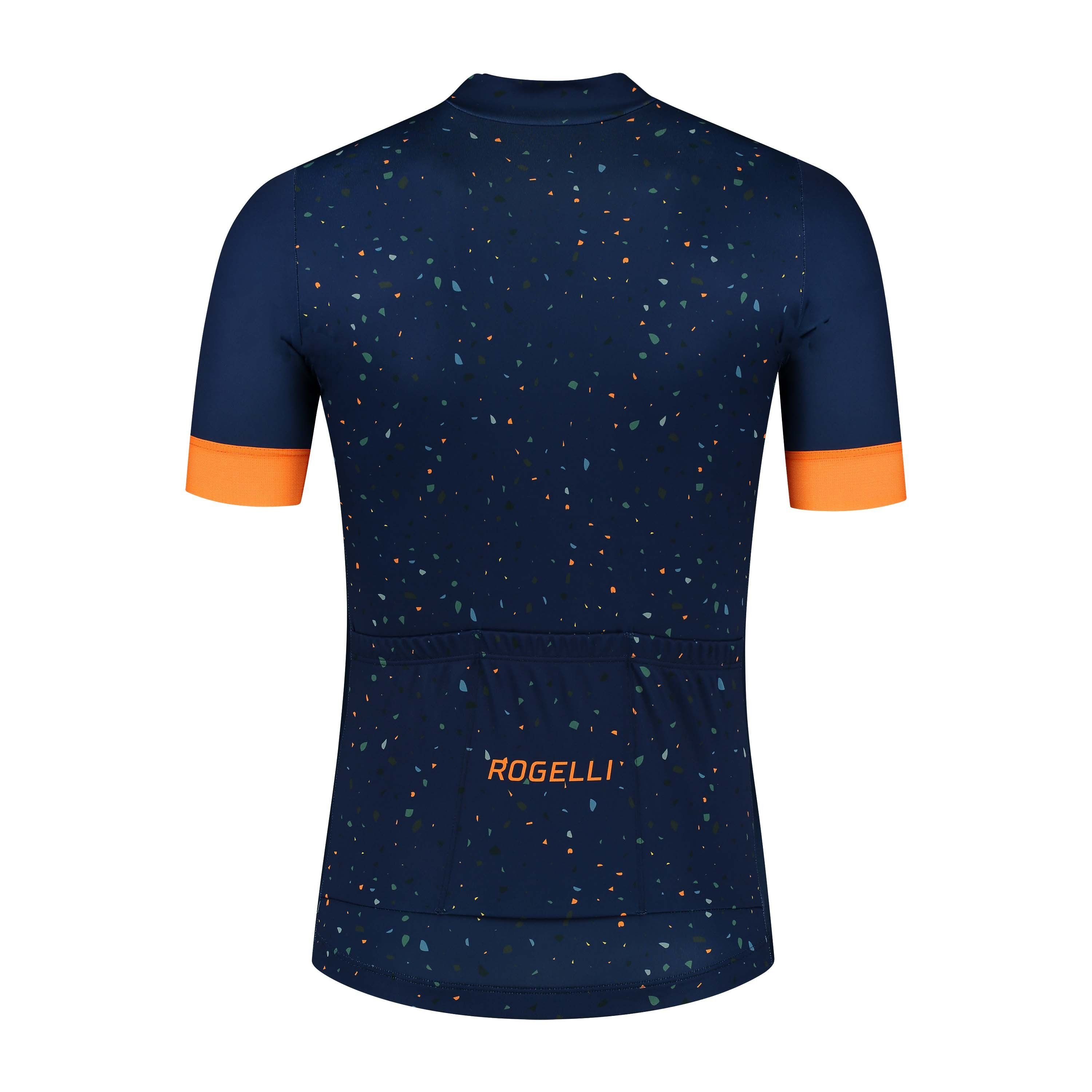 Rogelli Terrazzo Blau/Orange Herren Radtrikot Kurzarm