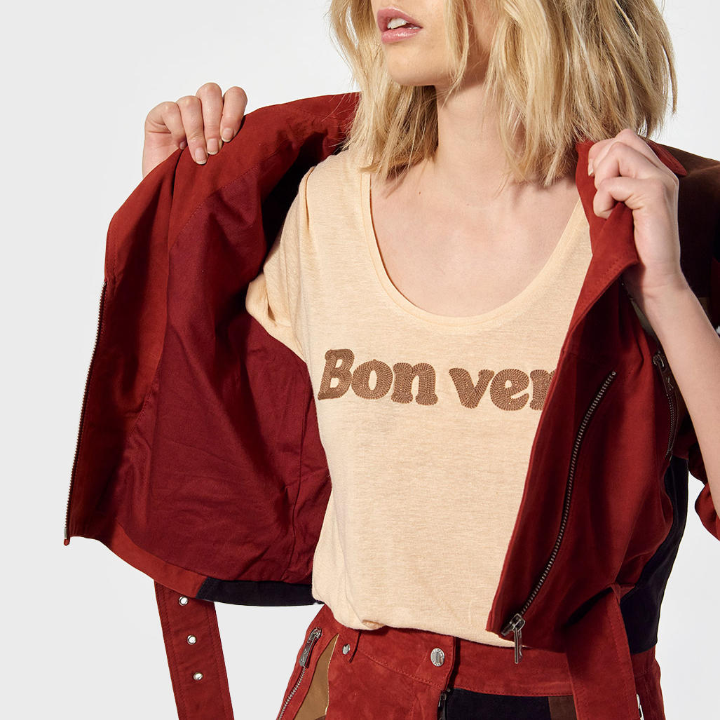TOYA  Veste régular Femme en cuir