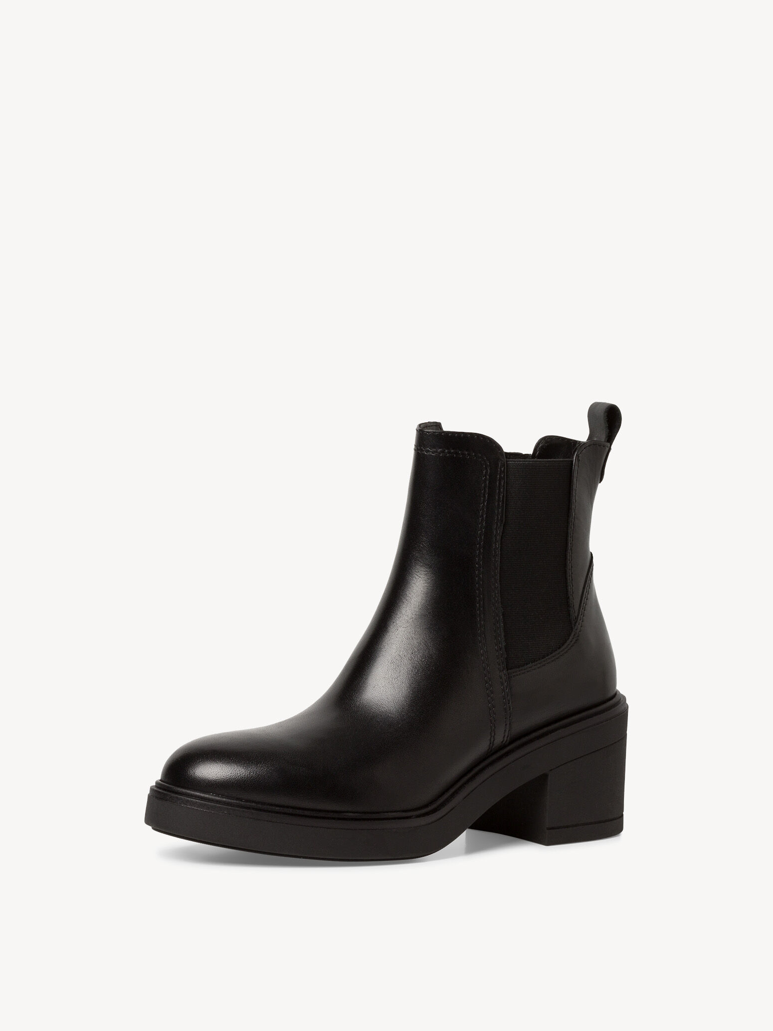Bottine Chelsea en cuir - noir