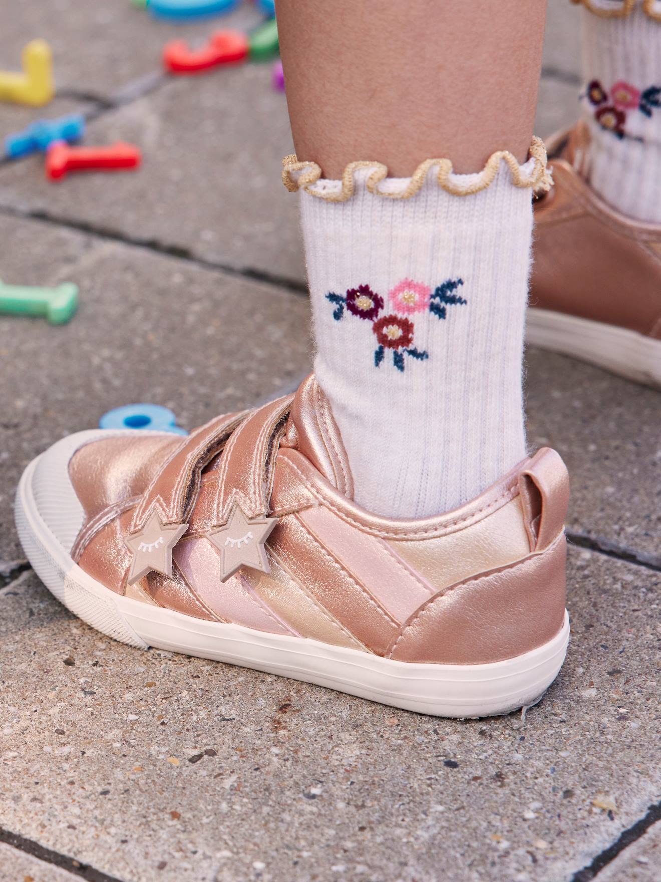 Vertbaudet Mädchen Sneakers mit Klettverschluss - rosa