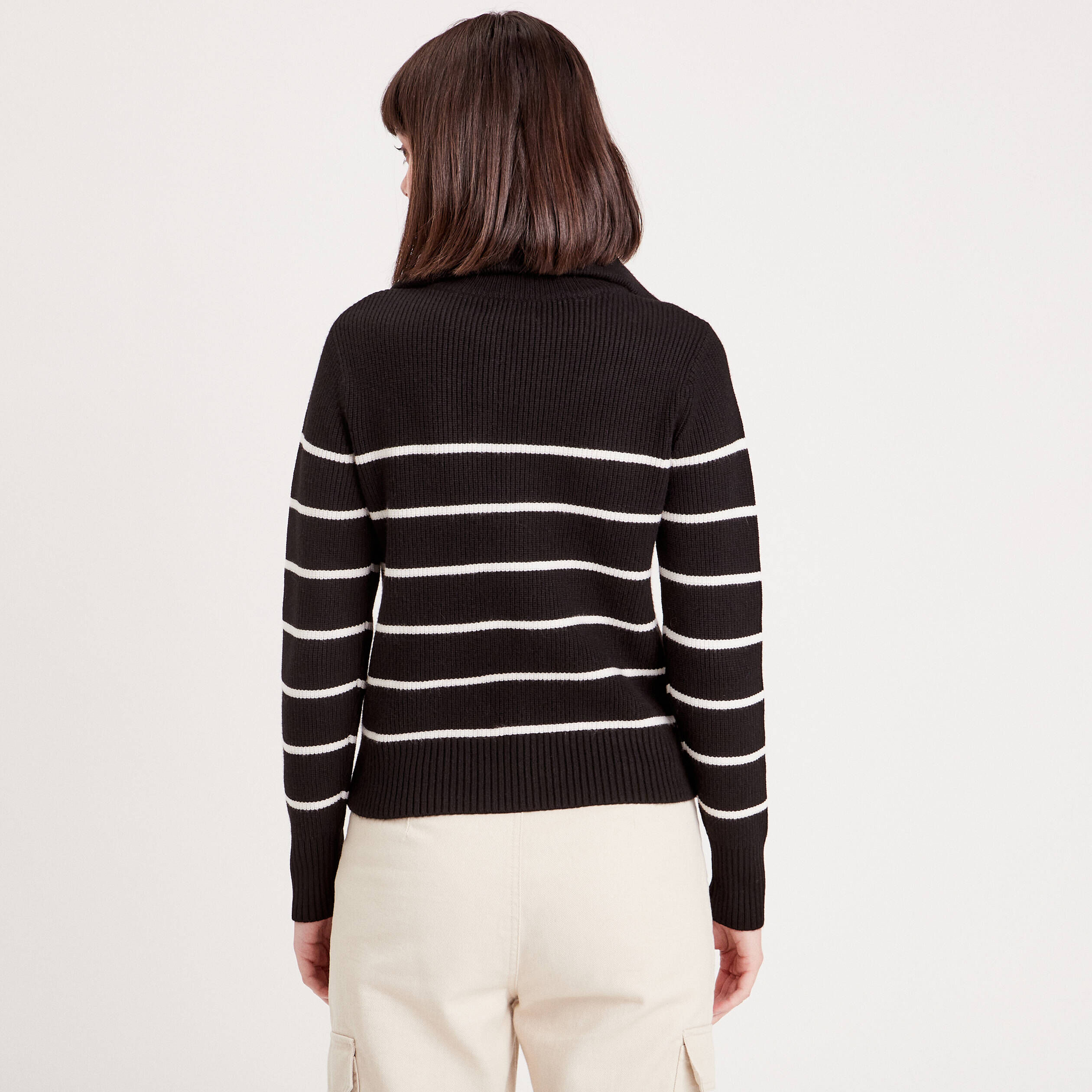 Gilet zippé manches longues noir femme | Cache Cache
