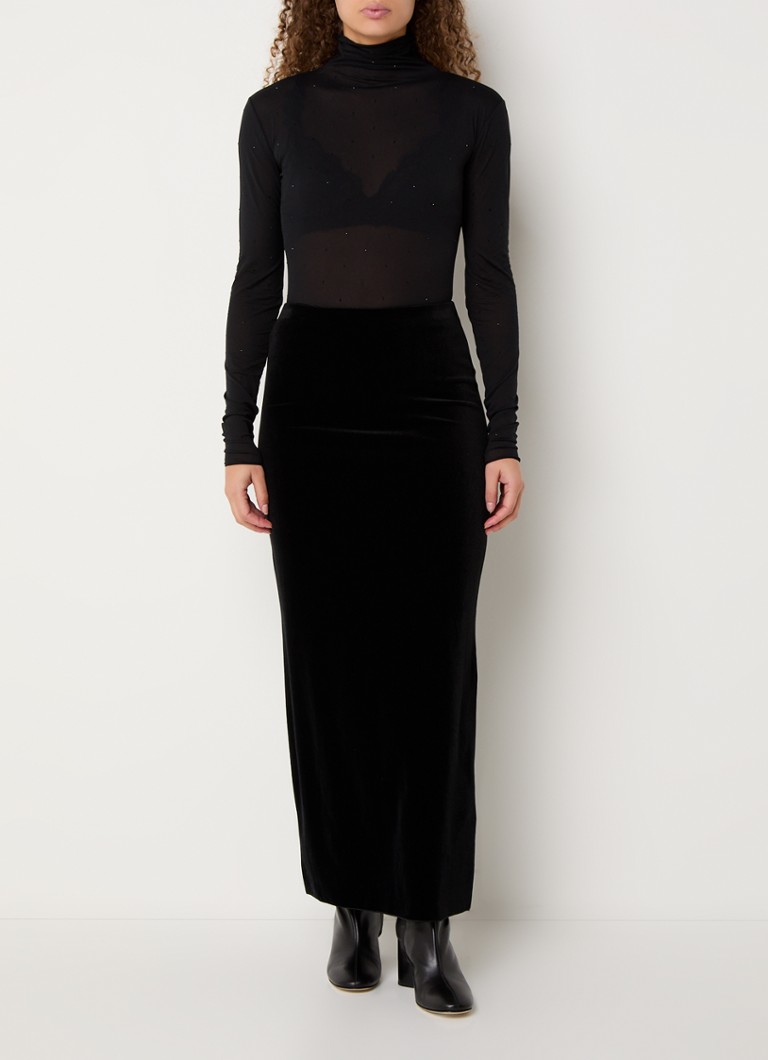 Max & Co Lelia midi skirt made of velvet