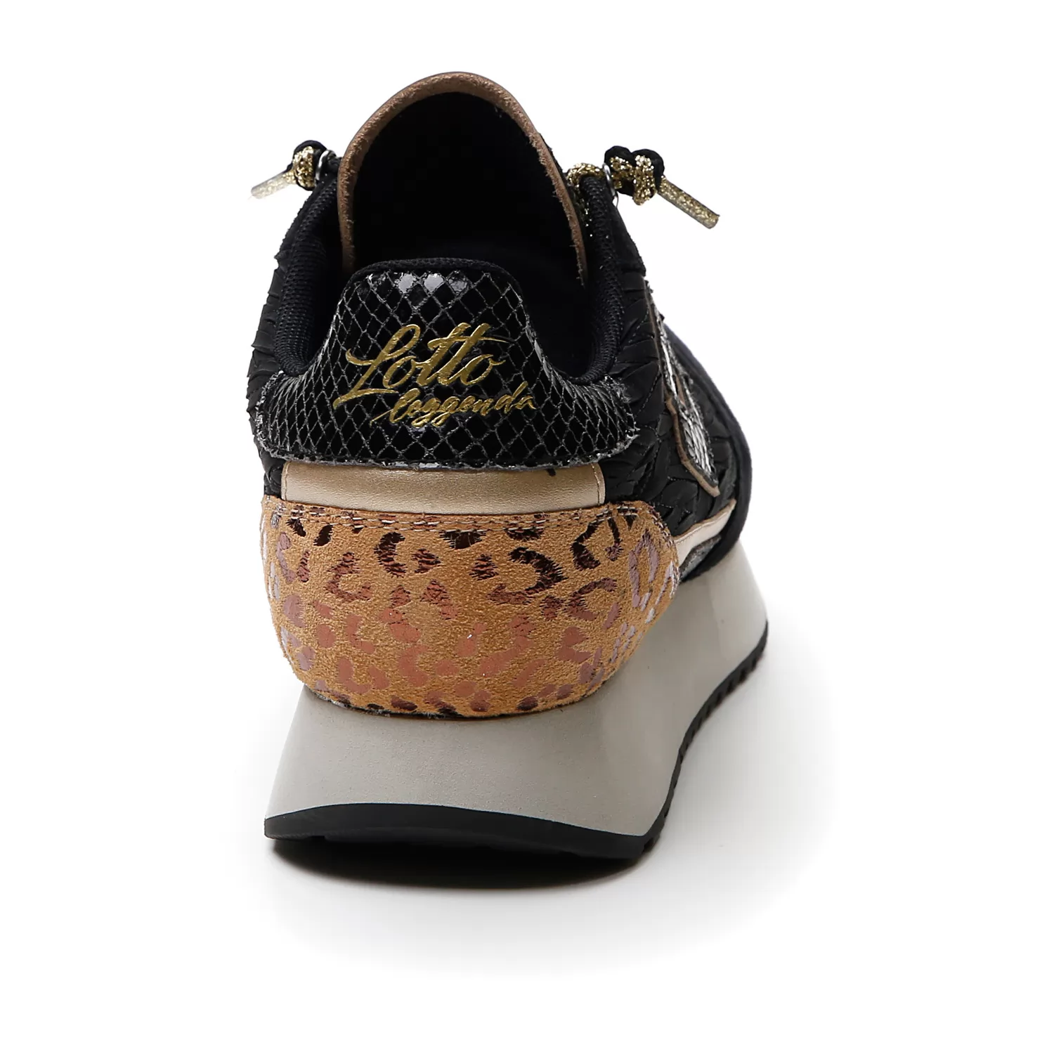 TOKYO WEDGE LEOPARD W CELÁ ČERNÁ/SVĚTLE PLATINOVÁ/MEDOVO HNĚDÁ