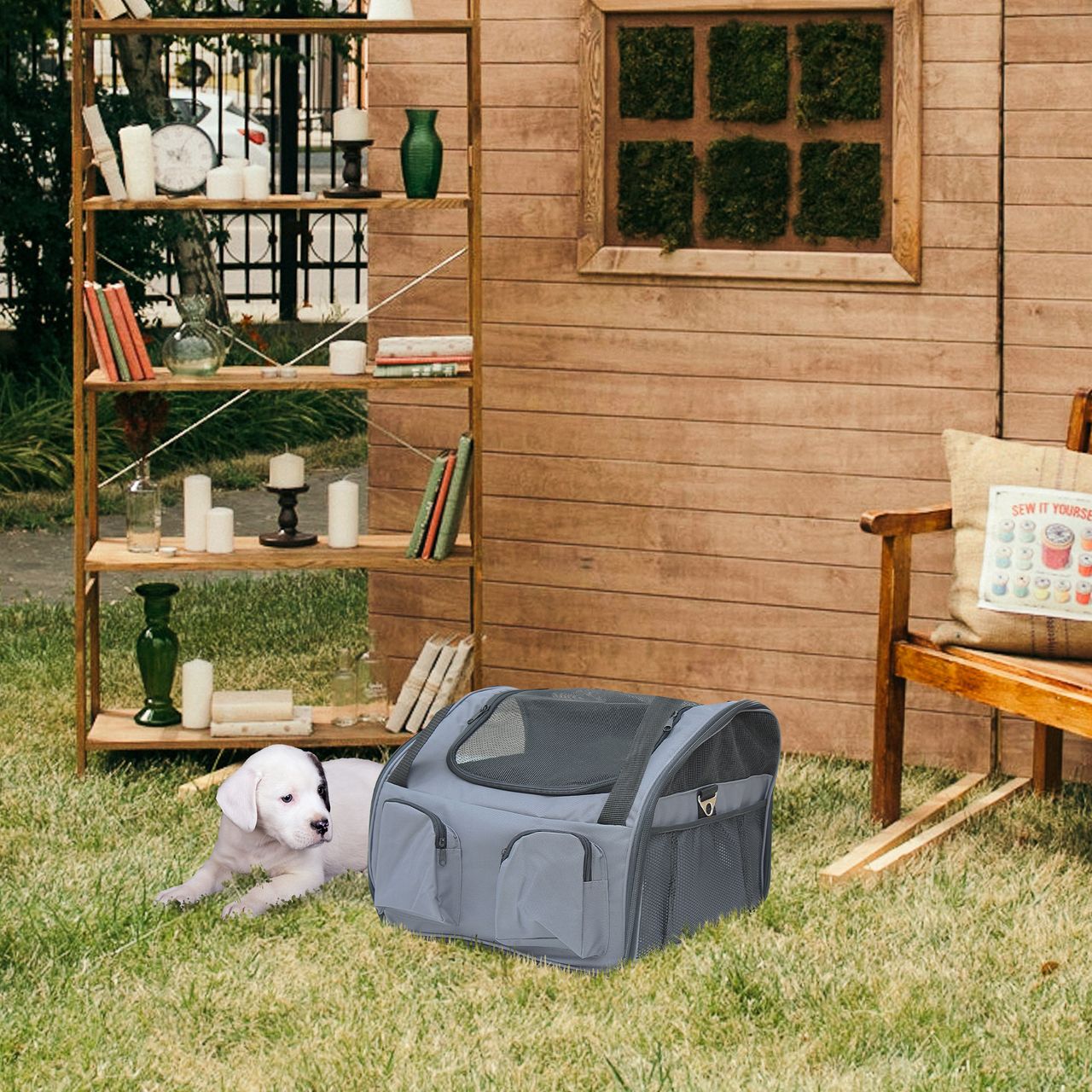 PawHut Hundetasche Hundebox Transportbox Tragetasche Katze Haustier faltbar grau