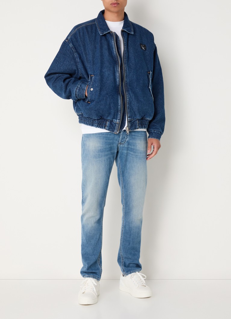 Giacca bomber in denim Calvin Klein con tasche a patta
