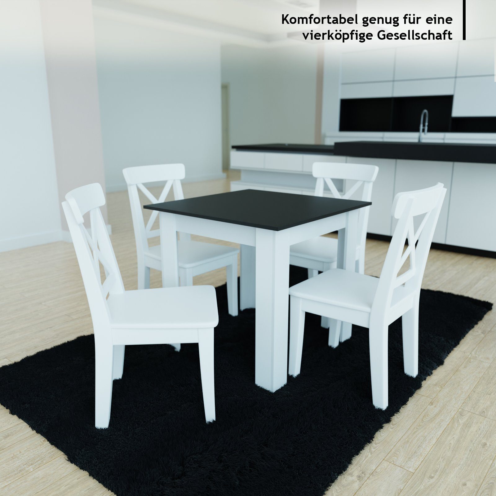 MIADOMODO Esstisch Esstisch - Quadratisch, 80x80x76,5cm, für 4 Personen, MDF, Farbwahl
