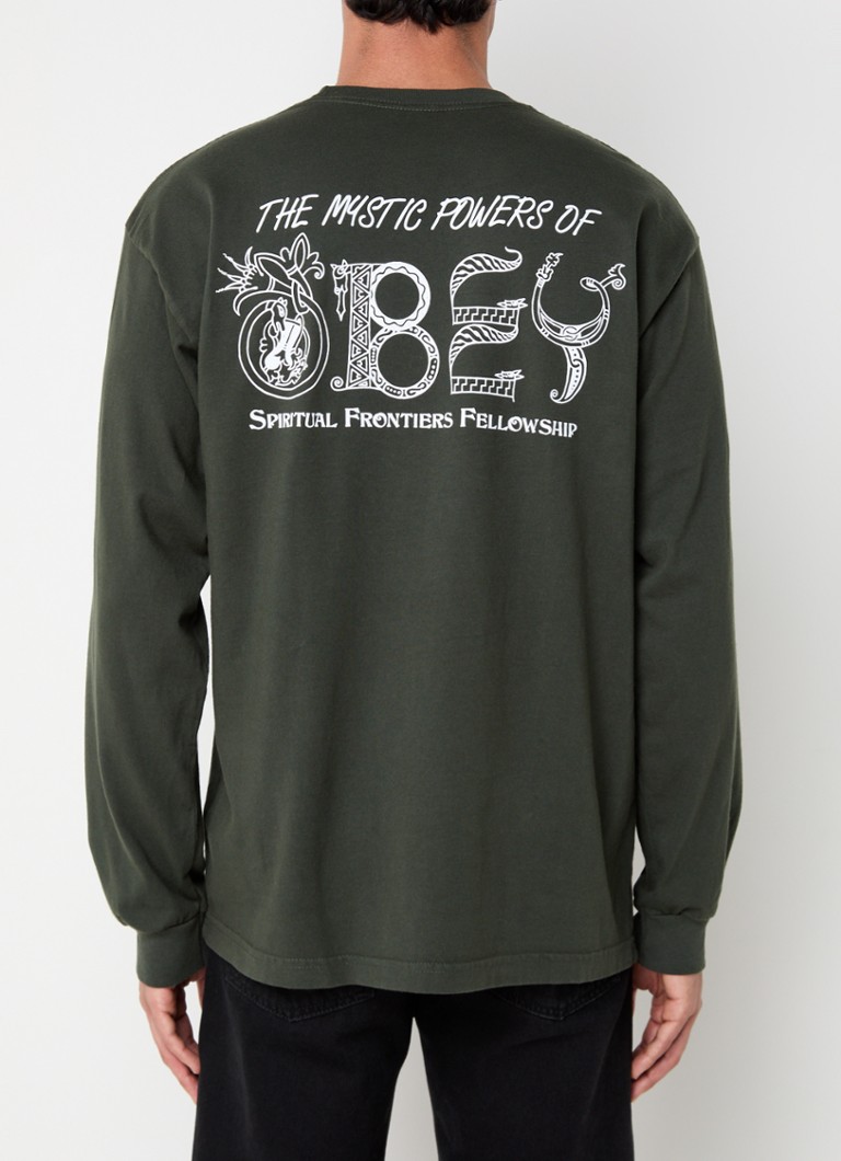 T-shirt à manches longues Obey Mystic Powers avec imprimé recto verso