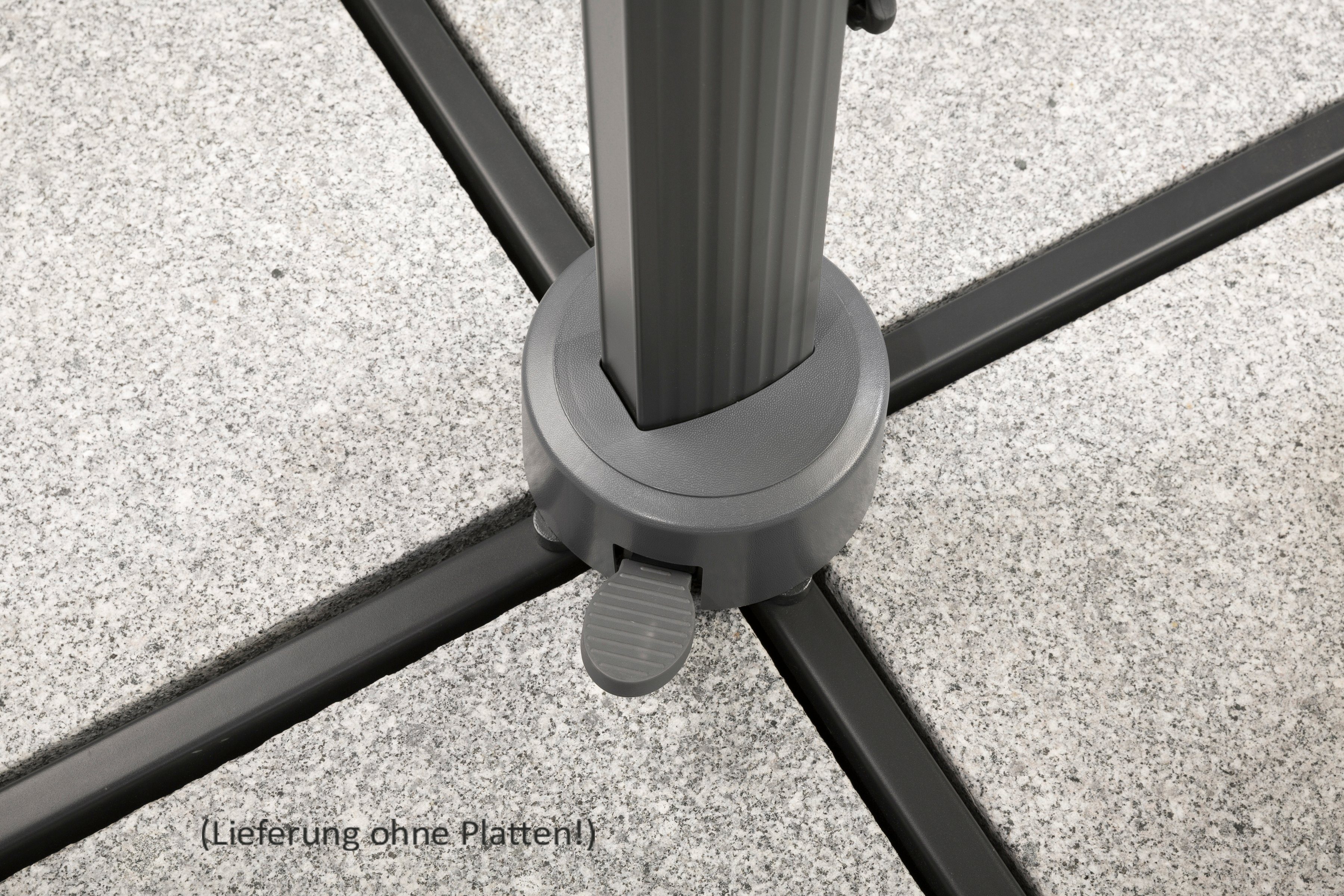 Schneider Schirme Ampelschirm Rhodos Grande, Durchmesser 400 cm, natur, rund, ohne Wegeplatten