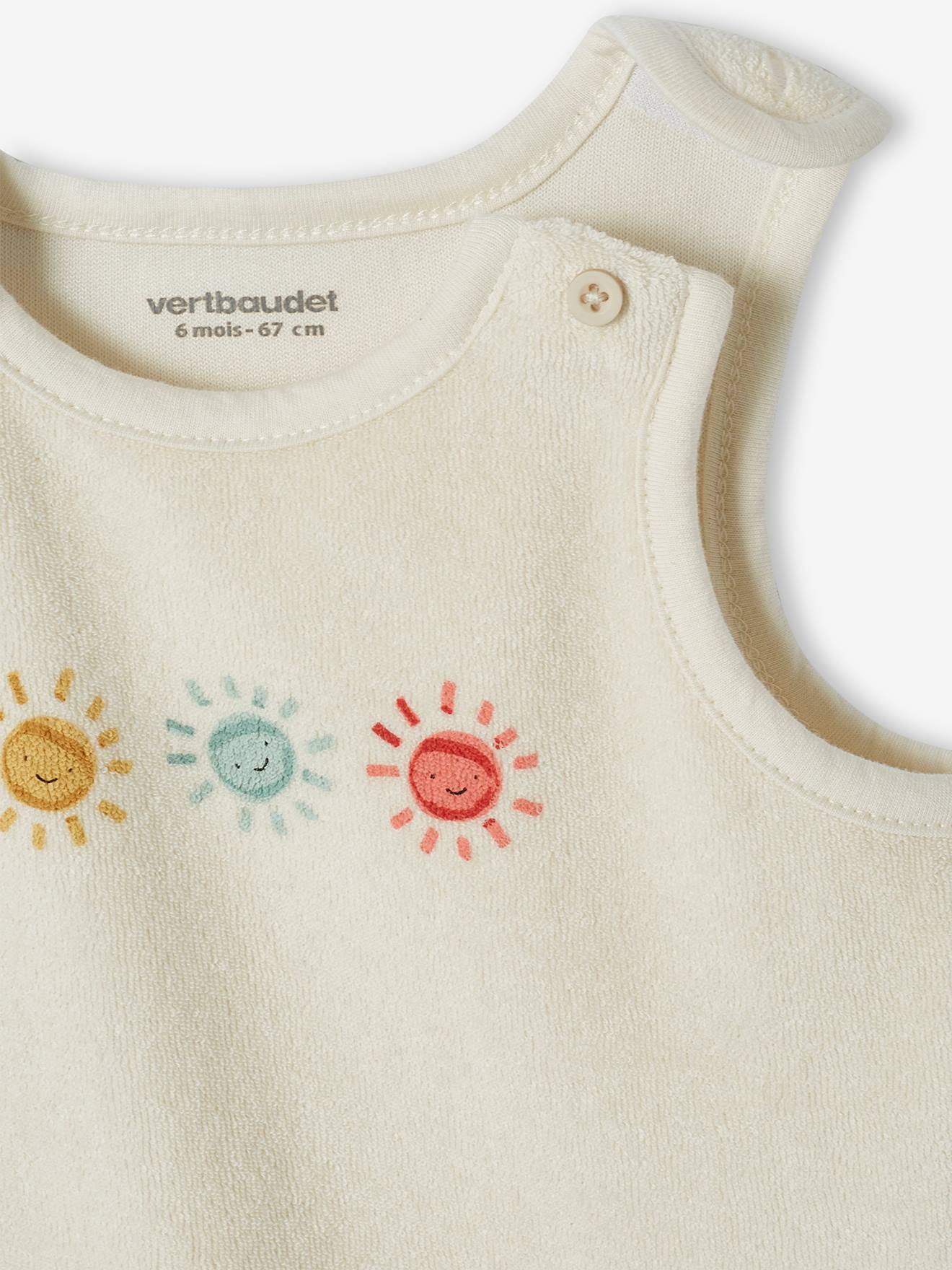 Ensemble en éponge bébé short et débardeur jaune pâle