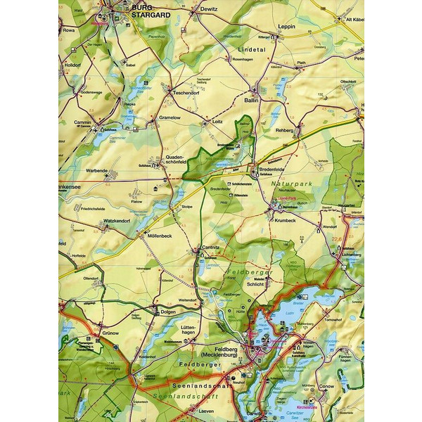Feldberger Seenlandschaft Pocket Fahrradkarte 1 : 75 000 - Fahrradkarte