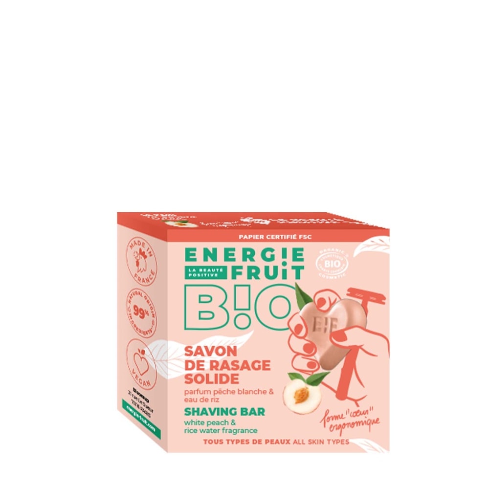 energie fruit MON SAVON DE RASAGE SOLIDE | PECHE BLANCHE Savon de rasage solide