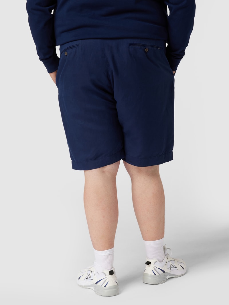 PLUS SIZE Chino-Shorts mit Leinen in marineblau