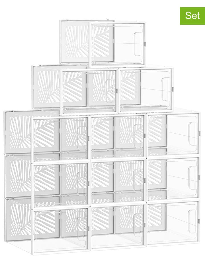 Songmics 12er-Set: Schuhboxen in Transparent - (B)35 x (H)19 x (T)25,5 cm günstig kaufen onesize