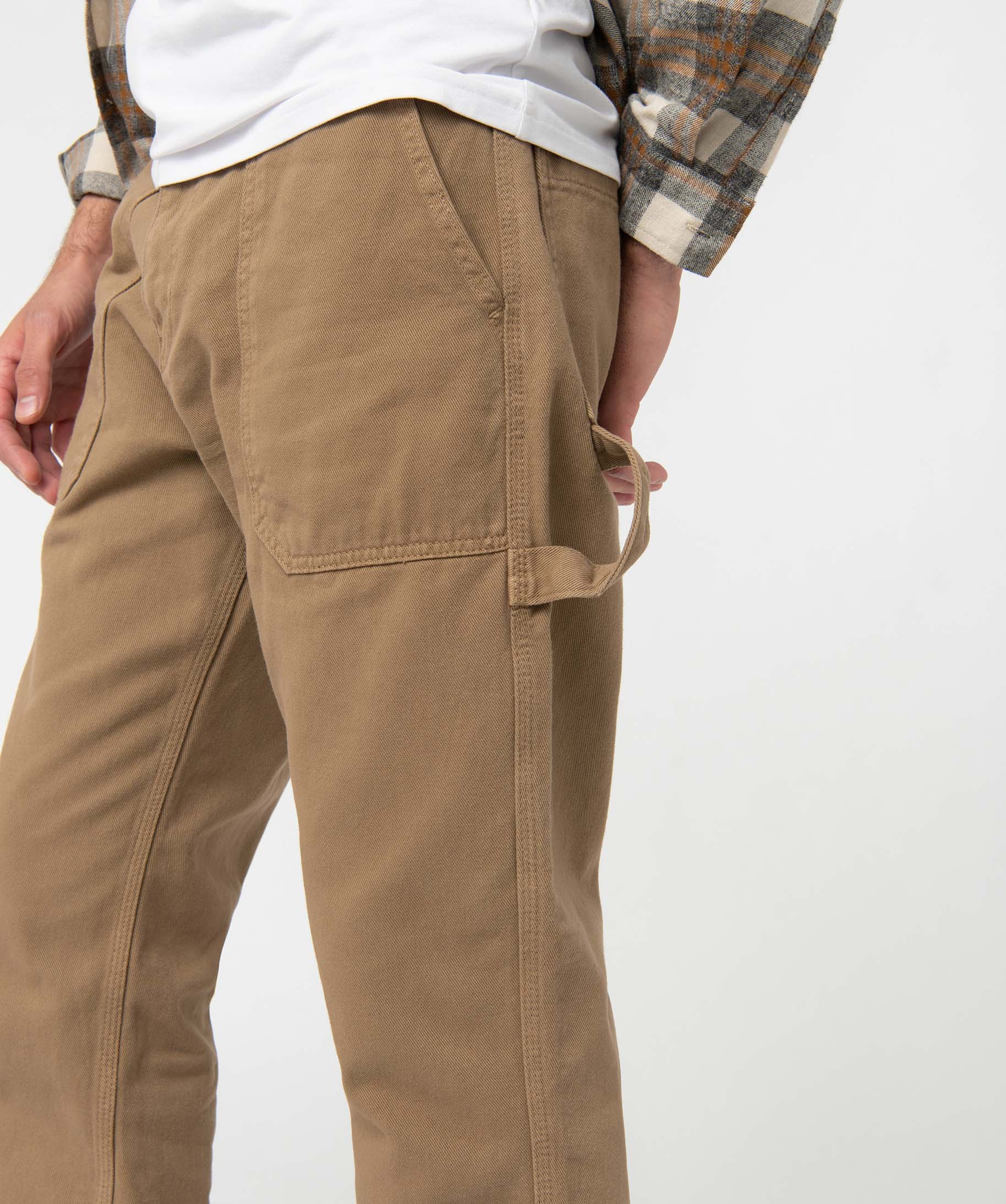 Pantalon homme coupe Regular avec larges poches plaquées marron clair | GEMO