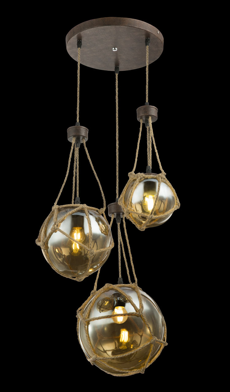 Globo Lighting - TIKO - Hängeleuchte Metall rostfarben, 1x E27