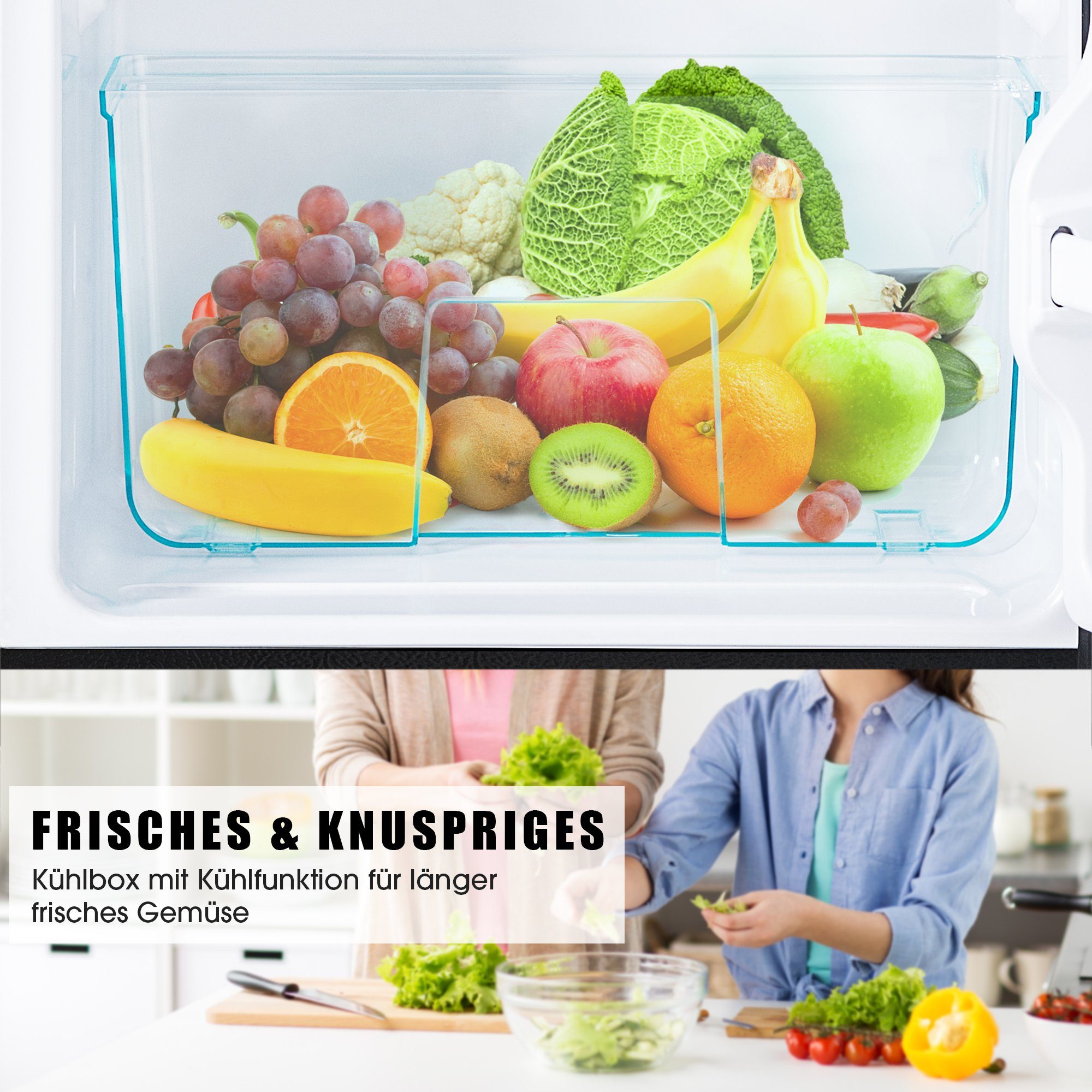 Ulife Table Top Kühlschrank BCD-86, 87 cm hoch, 42 cm breit, 60L, -27° ∽ 13°