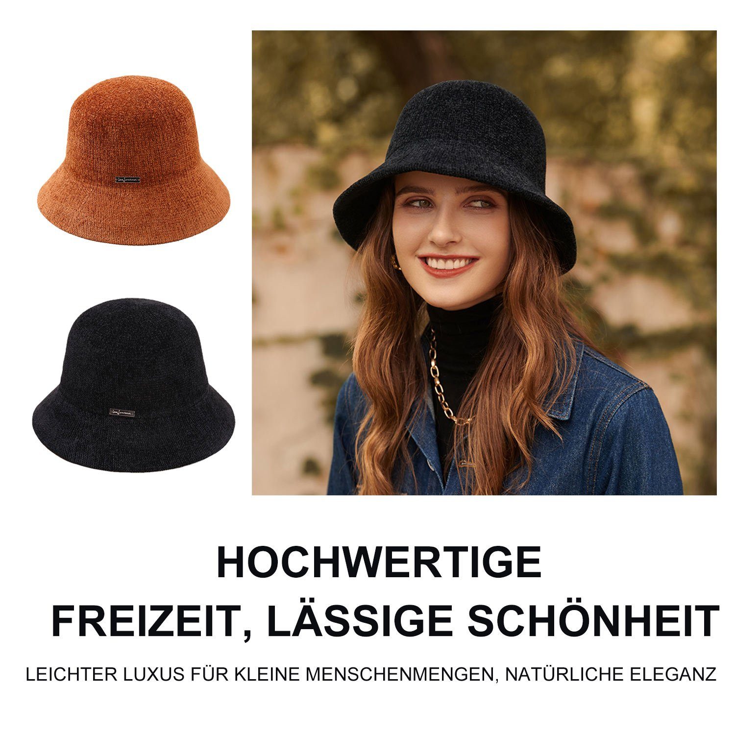 MAGICSHE Fischerhut Damen Retro-eleganter Fischerhut Sonnenhut, faltbar, für Outdoor-Aktivitäten