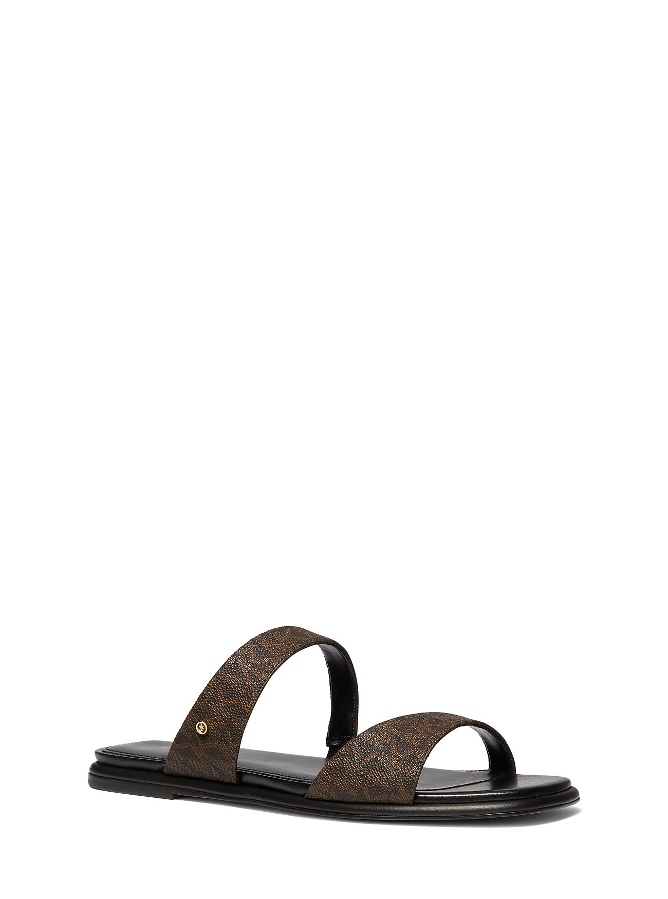 Jaida Signature Logo Flat Sandal - BRUN/BLK