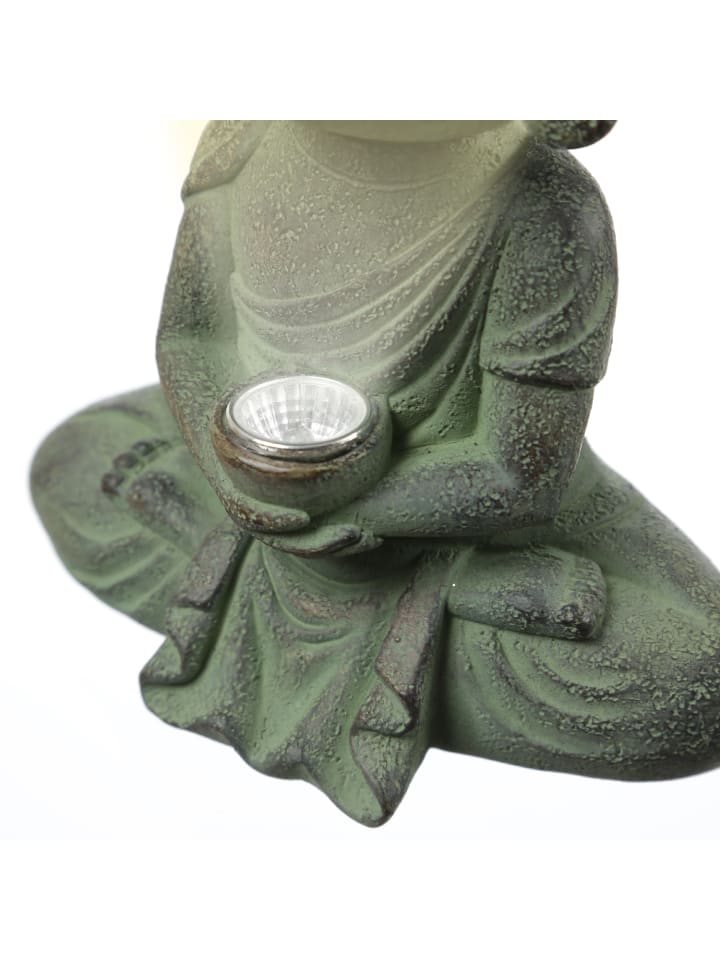 MARELIDA LED Solar Buddha Wackelfigur Gartenfigur H: 19cm Lichtsensor in hellgrau günstig kaufen onesize