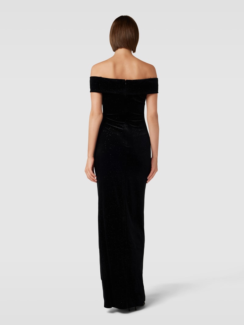 Abendkleid mit Effektgarn in schwarz