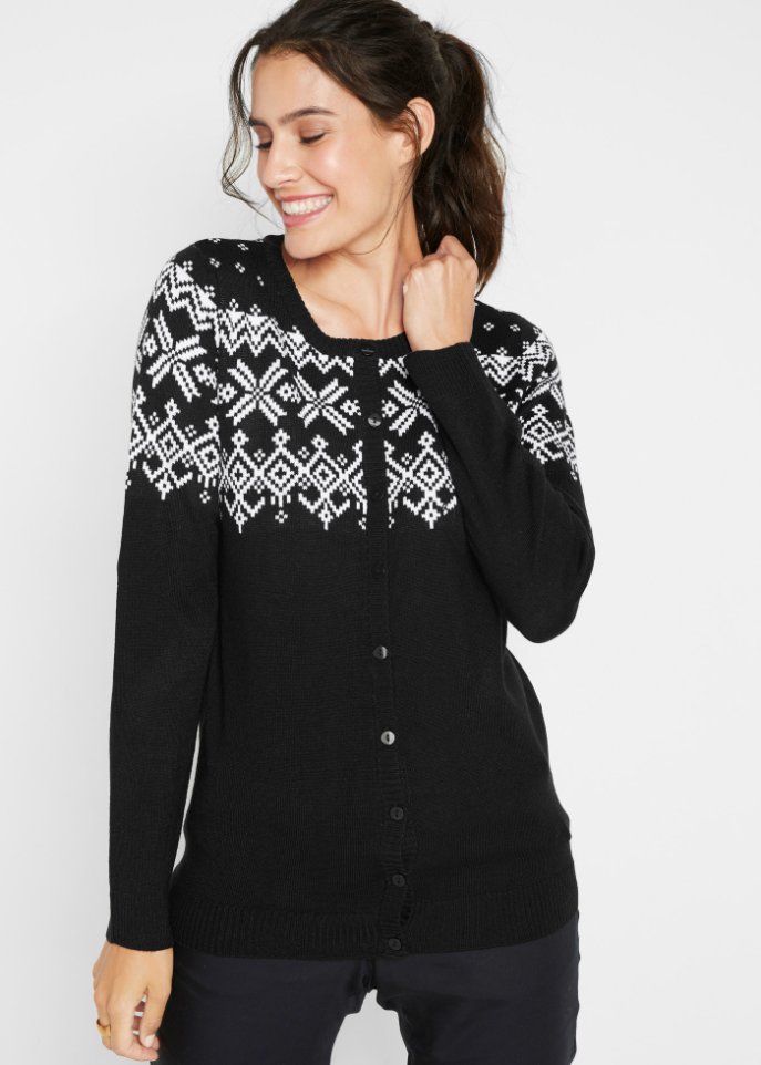 Strickjacke mit Norwegermuster