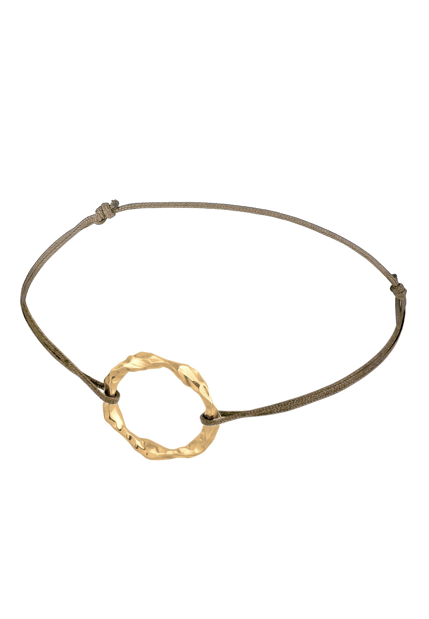 Bracciale Elli Geo Circle in nylon da donna, placcato oro e argento (925/1000)