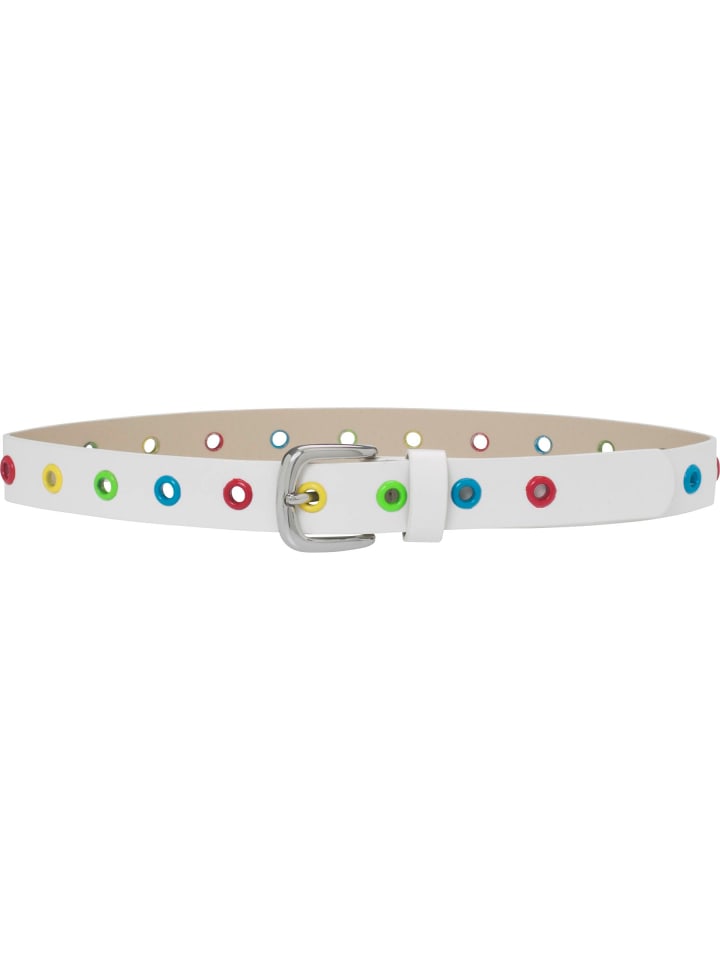 Playshoes PU-Gürtel mit Nieten in weiß günstig kaufen