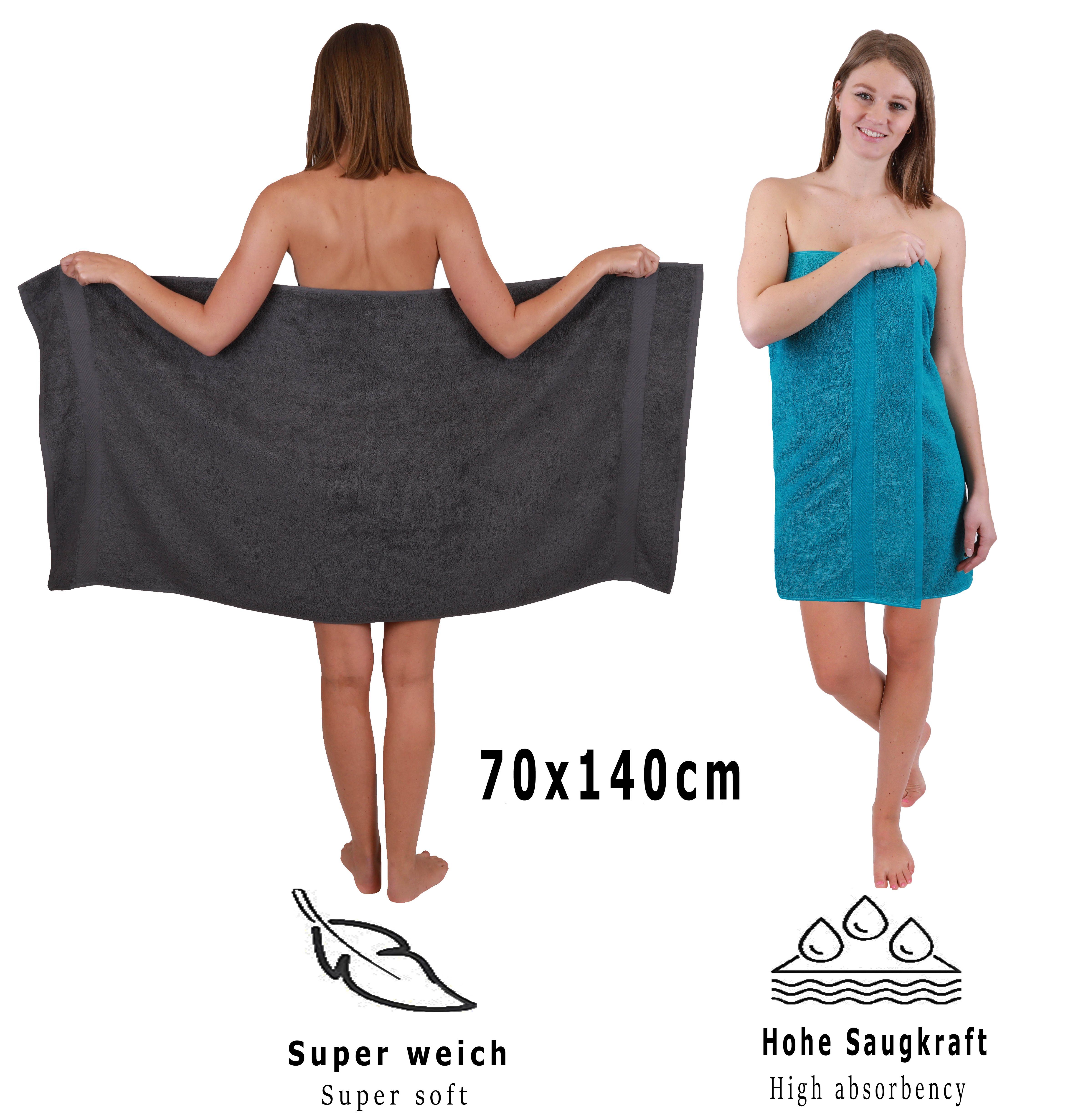 Betz Handtuch Set Palermo 6er 2x Liegetücher 70x140 cm 4x Handtücher 50x100 cm, 100% Baumwolle