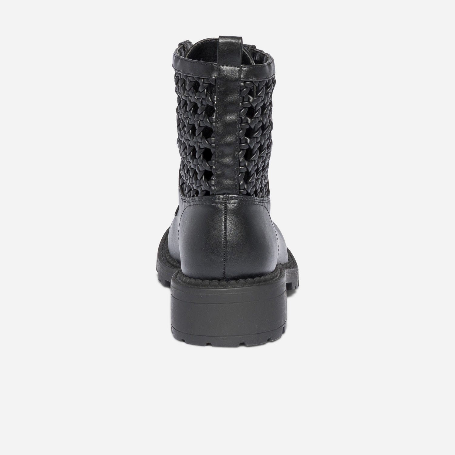 Boots à lacet TEXTO noir détail cannage