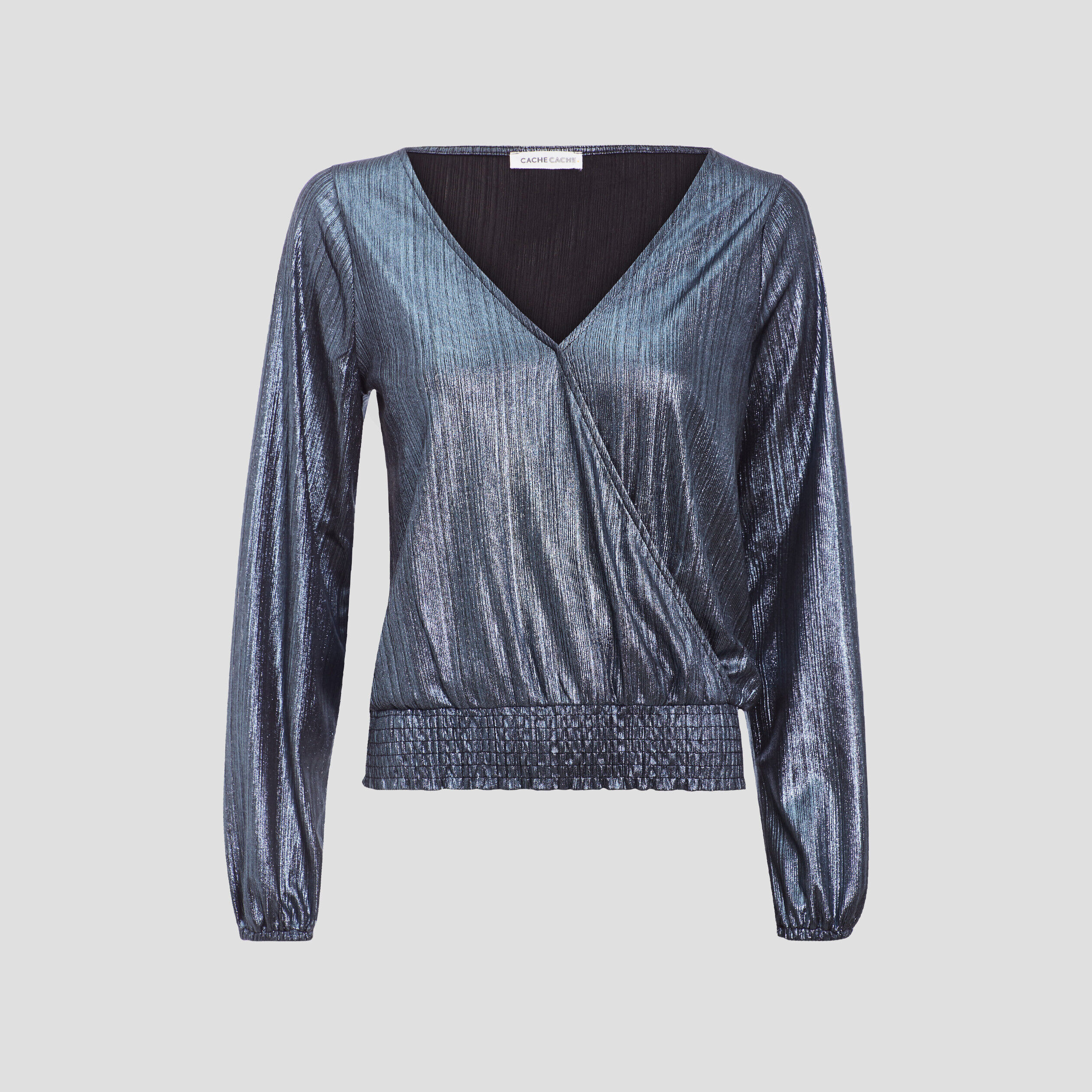 Blouse manches longues gris clair femme | Cache Cache