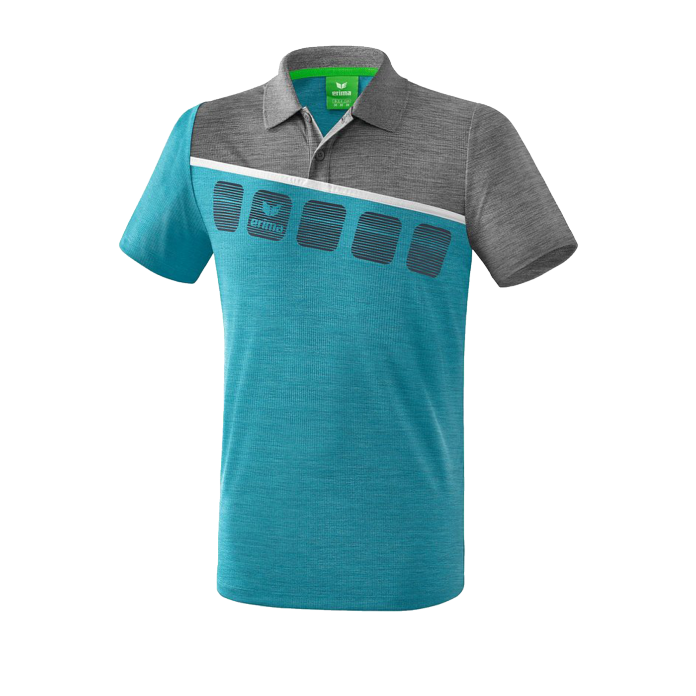 Erima 5-C Poloshirt Blau Grau