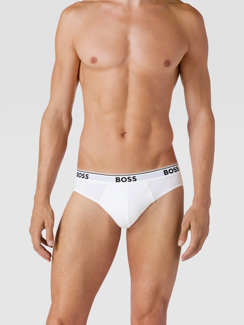 Slip mit Label-Details im 3er-Pack Modell 'Power' in weiß