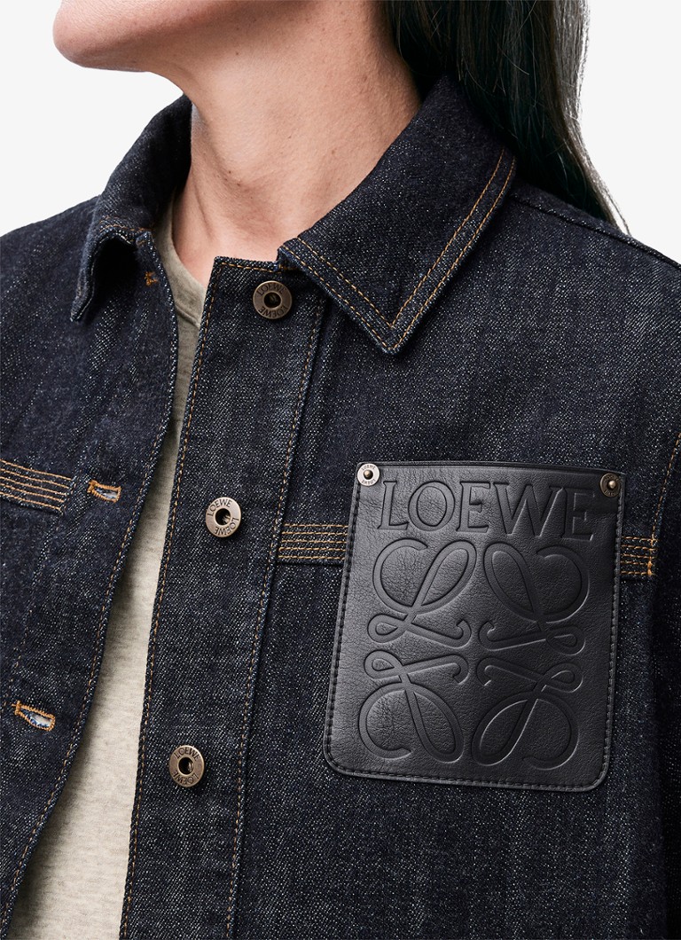 Jachetă LOEWE din denim cu detalii din piele de vițel