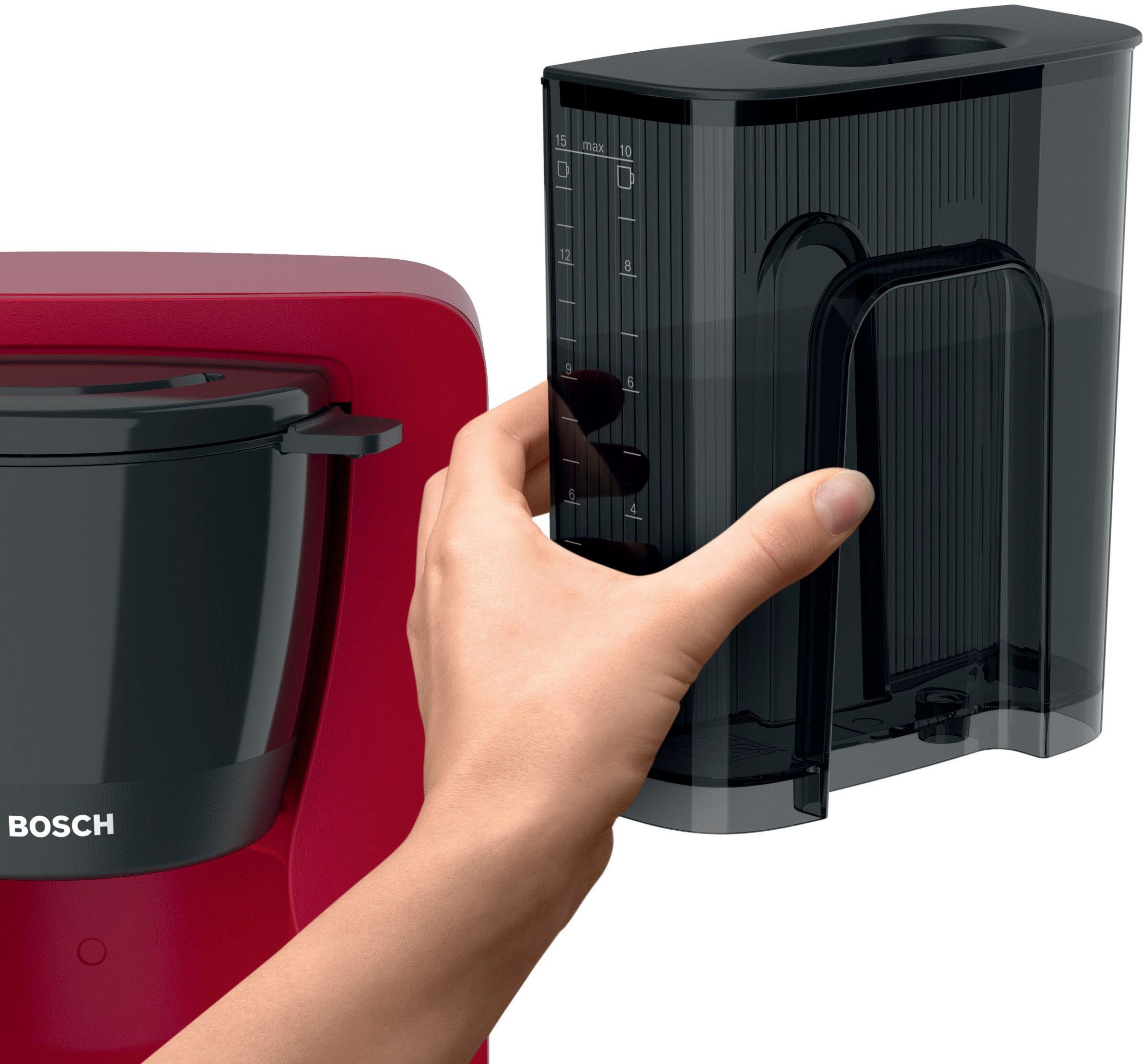 BOSCH Filterkaffeemaschine MyMoment TKA2M114, 1,25l Kaffeekanne, Papierfilter 1x4, für 10-15 Tassen, Glaskanne, 40min Warmhaltefunktion, 1200 W