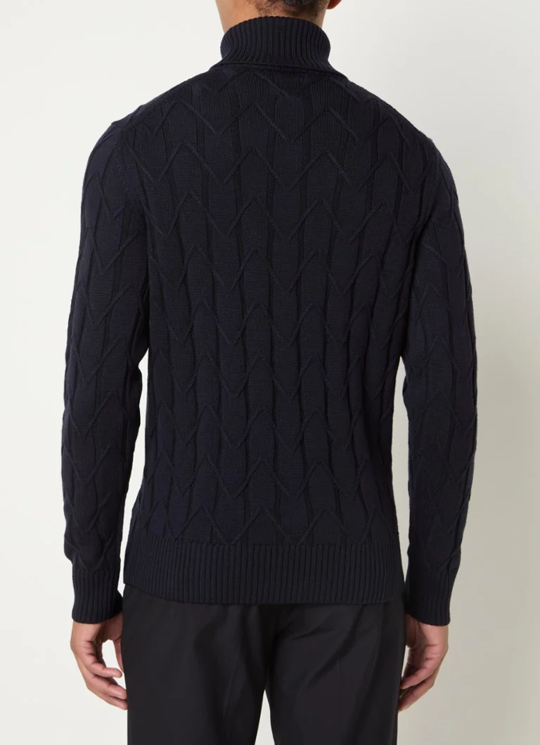 Boggi Milano Chunky knitted wool sweater with turtleneck