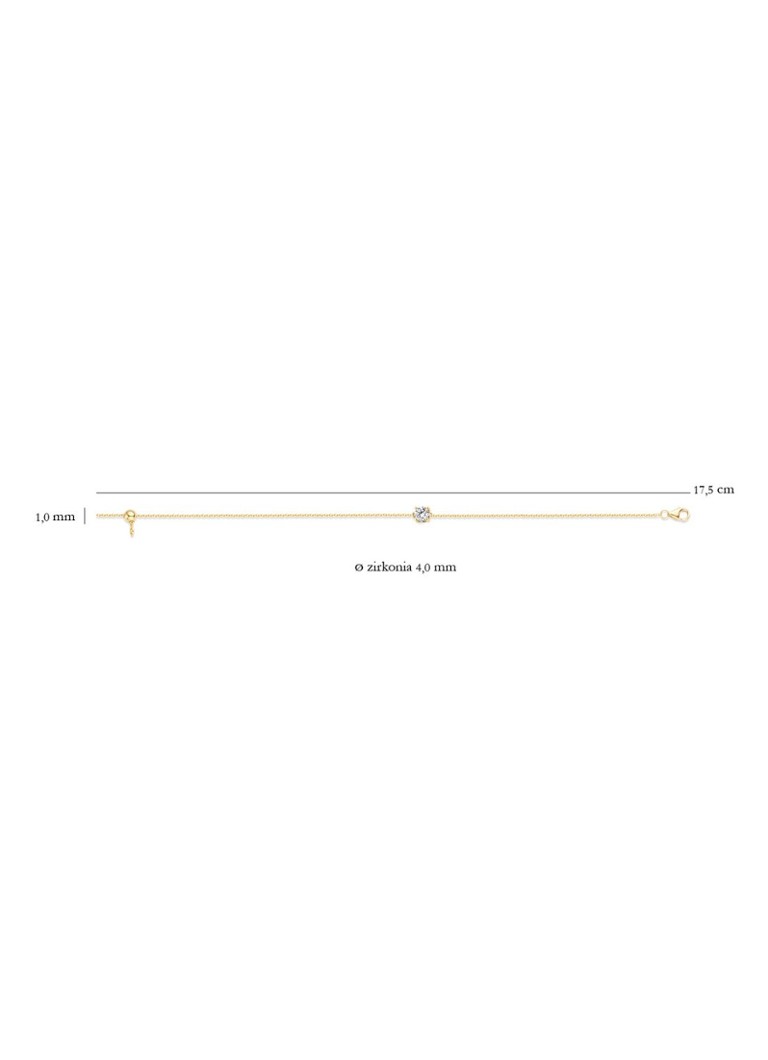Blush Bracelet of 14 carat yellow gold with cubic zirconia 2166YZI