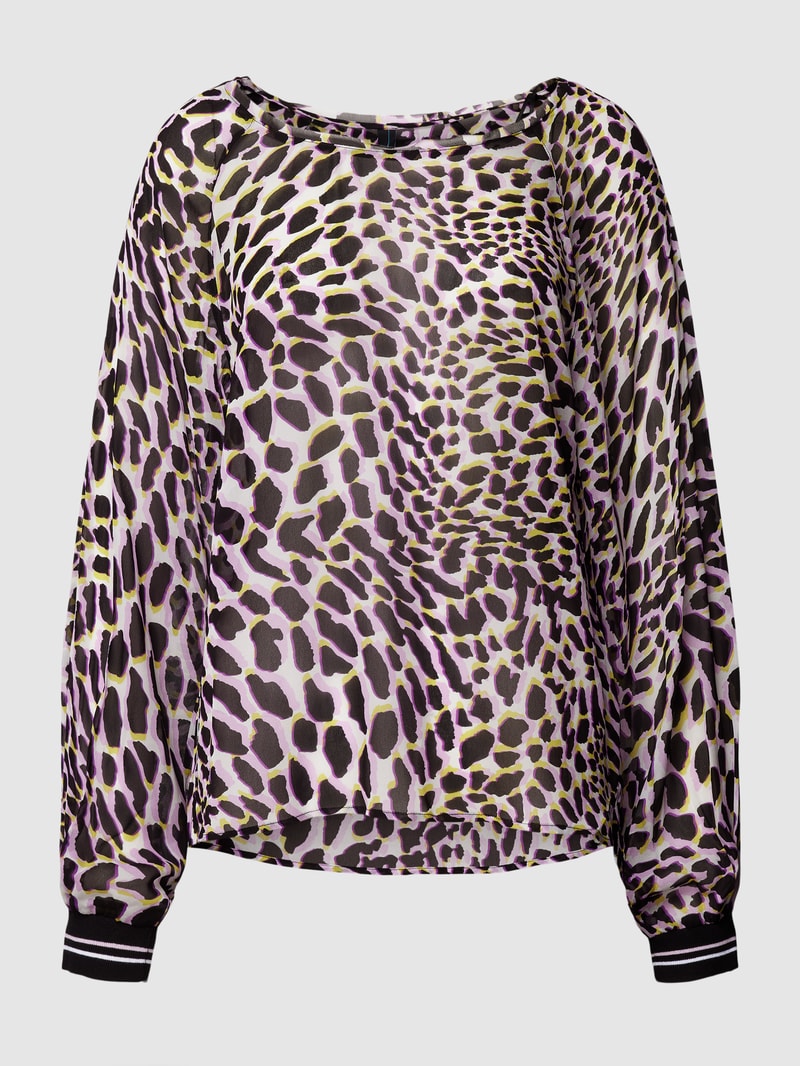 Bluse mit Animal-Print in flieder