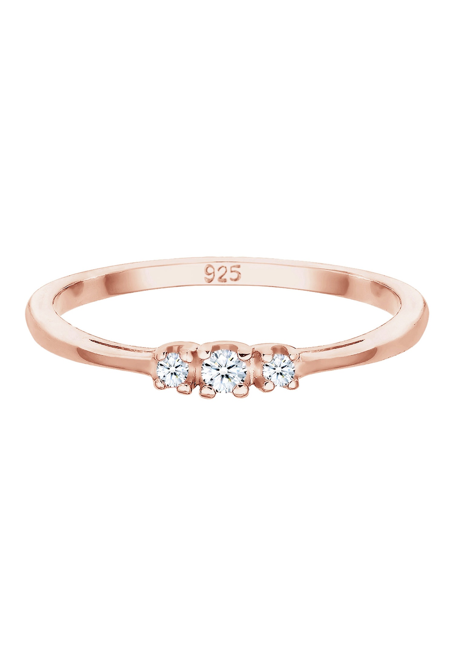 Elli DIAMONDS Women's Classic Snap Ring with Diamond (0.07 ct.) 925 Sterling Silver