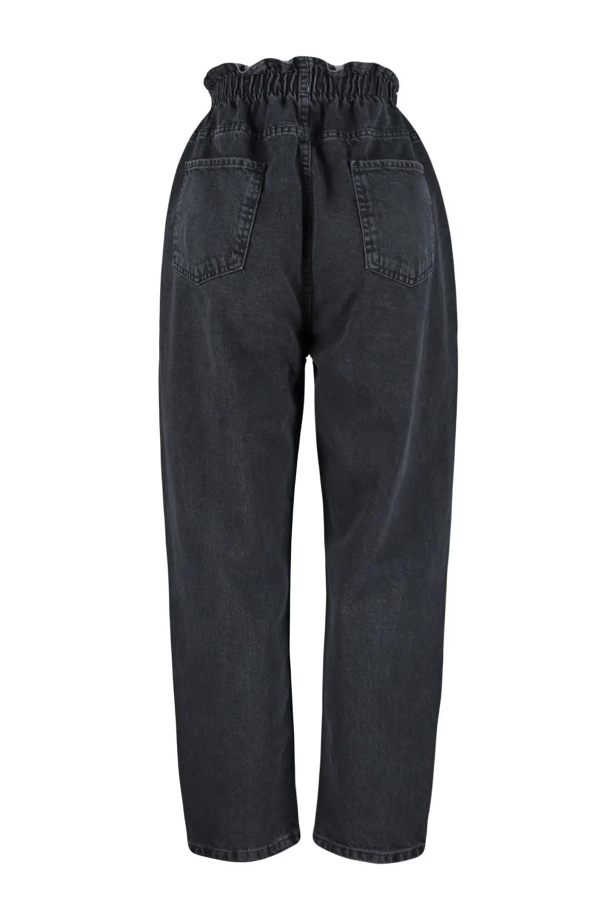 Trendyol Curve  Anthrazitfarbene Mom-Jeans mit hoher Taille und elastischem Bund TBBSS22JE00009
