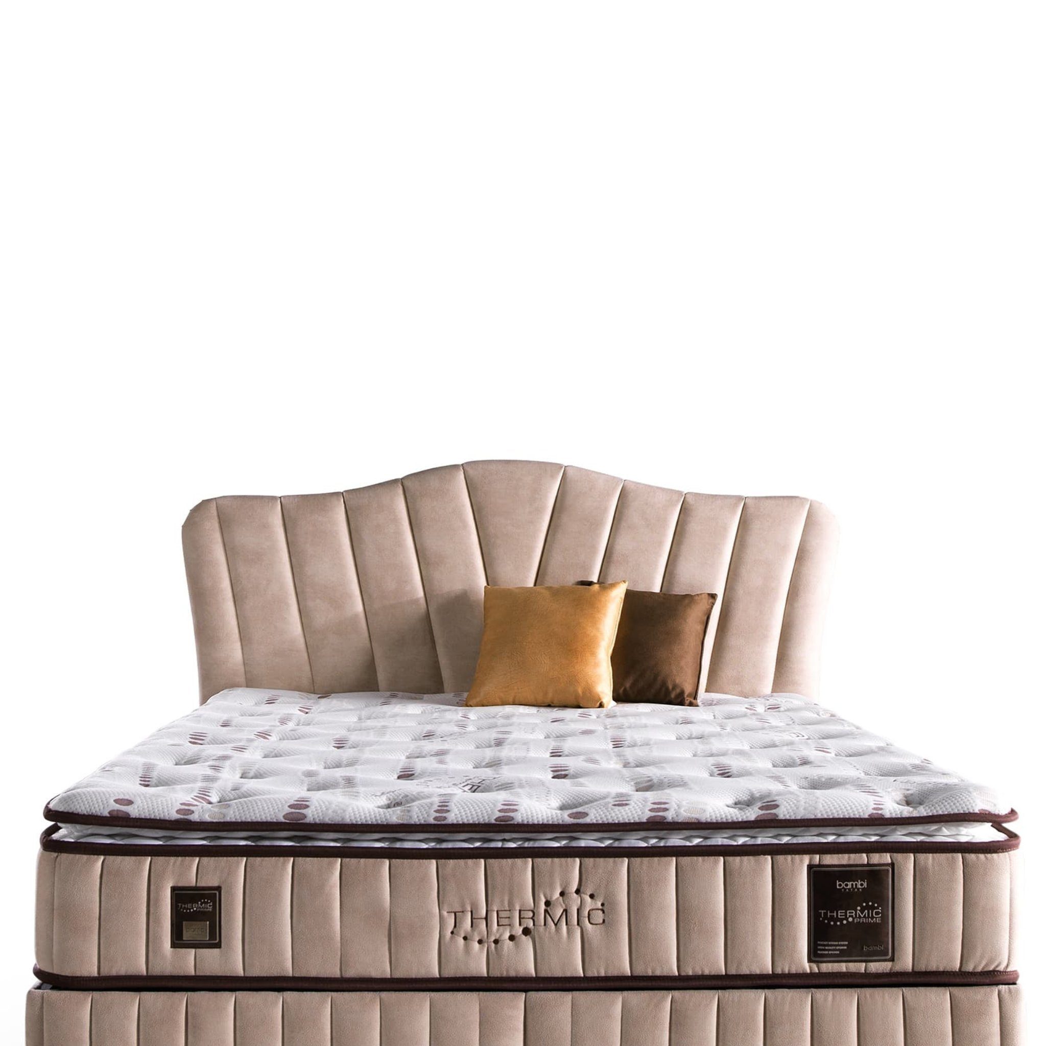 Moln Boxspringbett 8 Schichten mit Topper Höhe 30 cm Matratze Thermic Prime (2 Bettkästen, Matratze, Kopfteile)