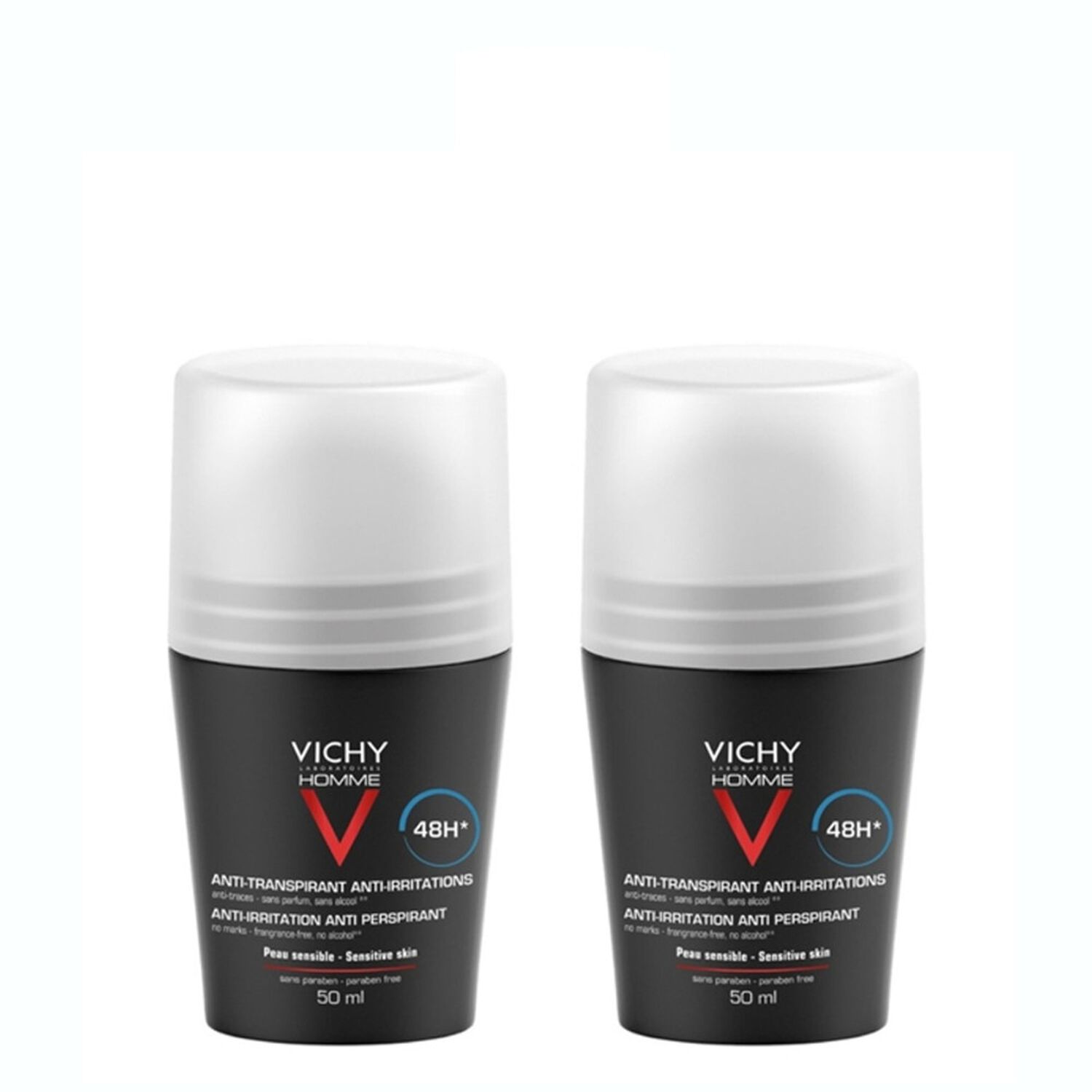 Vichy Déodorant Anti-Irritation 48H pour Homme Roll-On 2x50 ml